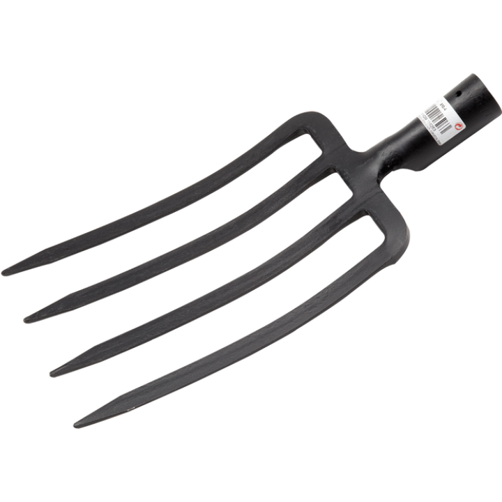 Forged fork with 4 prongs for turning soil, digging up crops, and aerating and loosening compact land